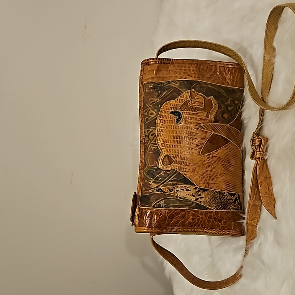 Sharif Brown and Tan Crossbody Bag with Vintage Leather